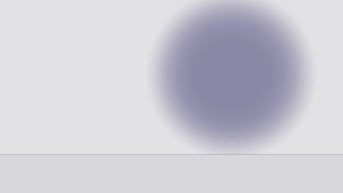Dusk violet orb over a soft gray horizon, calm abstract illustration